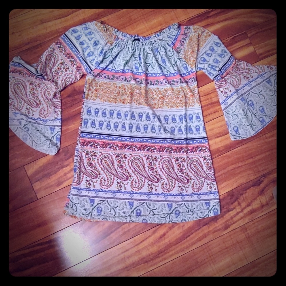 3/$25-tunic with bell sleeves